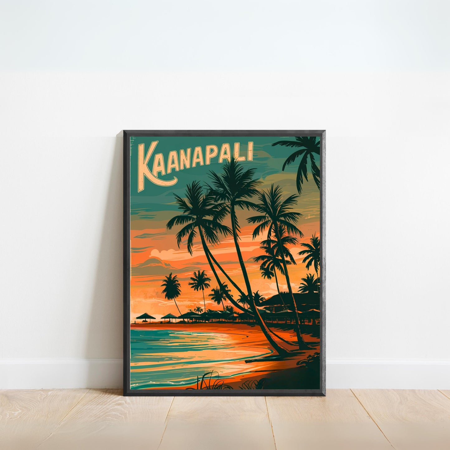 Kaanapali Beach Vintage Travel Poster - Serene Escape