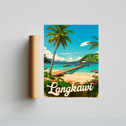 Langkawi  Vintage Travel Poster