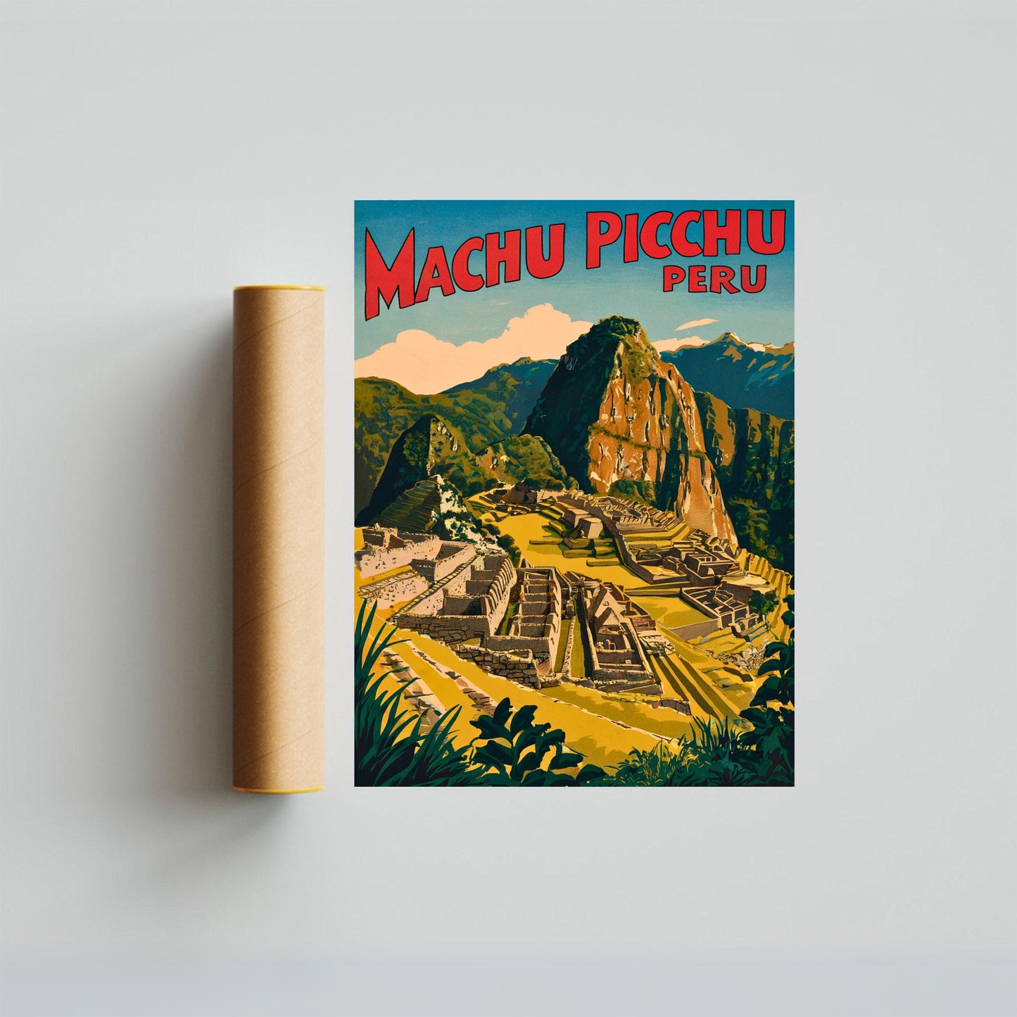 Machu Picchu Vintage Travel Poster - Timeless Incan Wonder