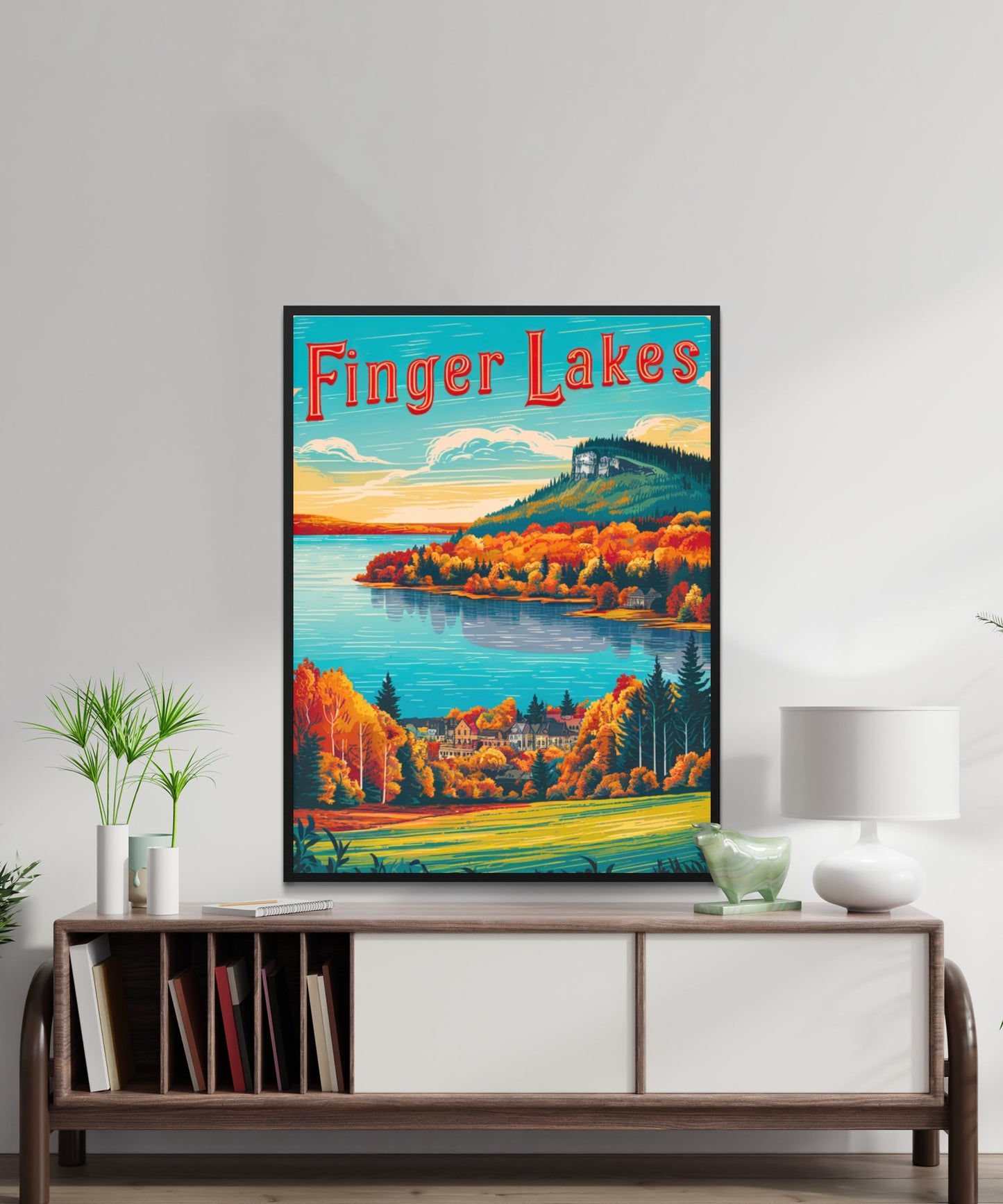 Finger Lakes Vintage Travel Poster - Picnic Area