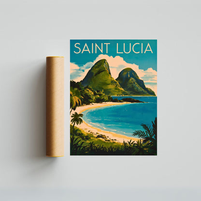 Saint Lucia Vintage Travel Poster