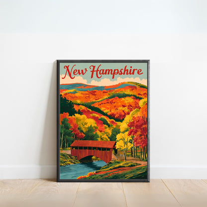 New Hampshire Vintage Travel Poster - Heart of the Granite State