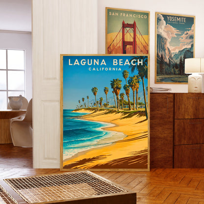 Laguna Beach Vintage Travel Poster