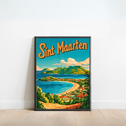 Sint Maarten Vintage Travel Poster - Island of Sun and Culture