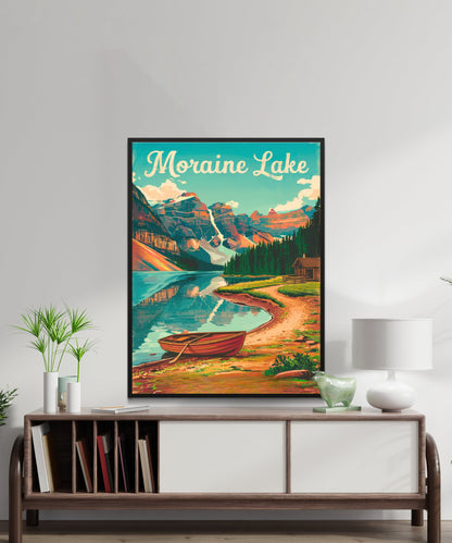 Moraine Lake Vintage Travel Poster - Scenic Views