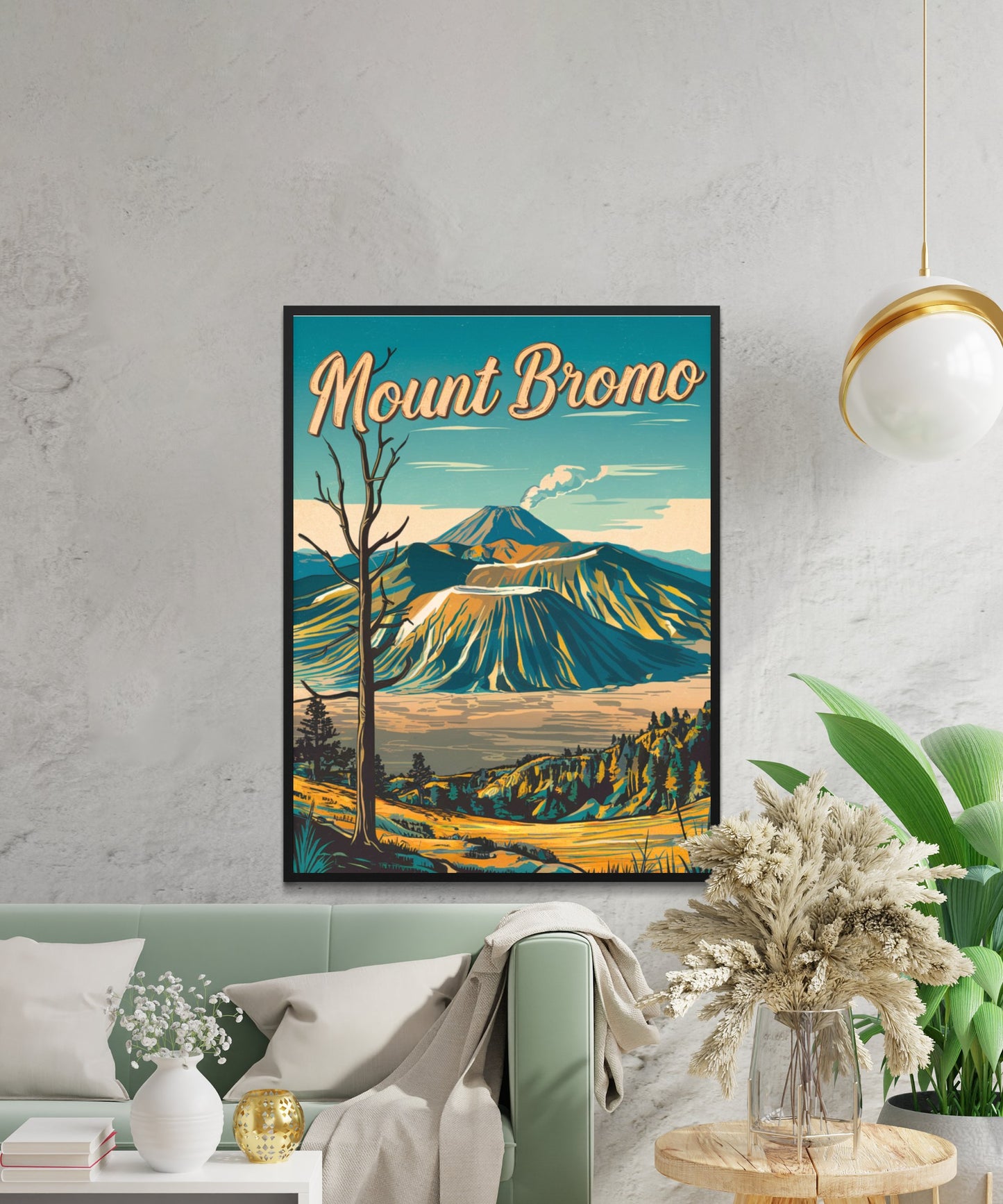 Mount Bromo Vintage Travel Poster - Mountain Ascent