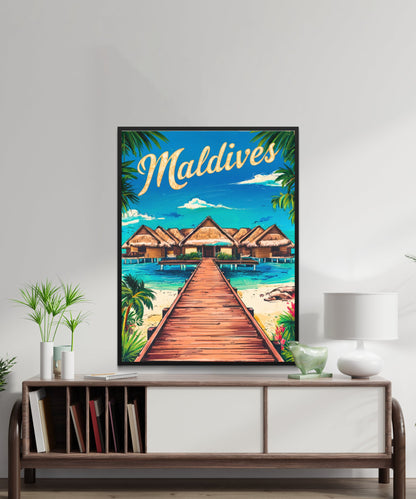 Maldives Vintage Travel Poster