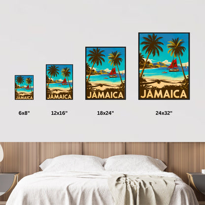 Jamaica Vintage Travel Poster - Crystal Waters