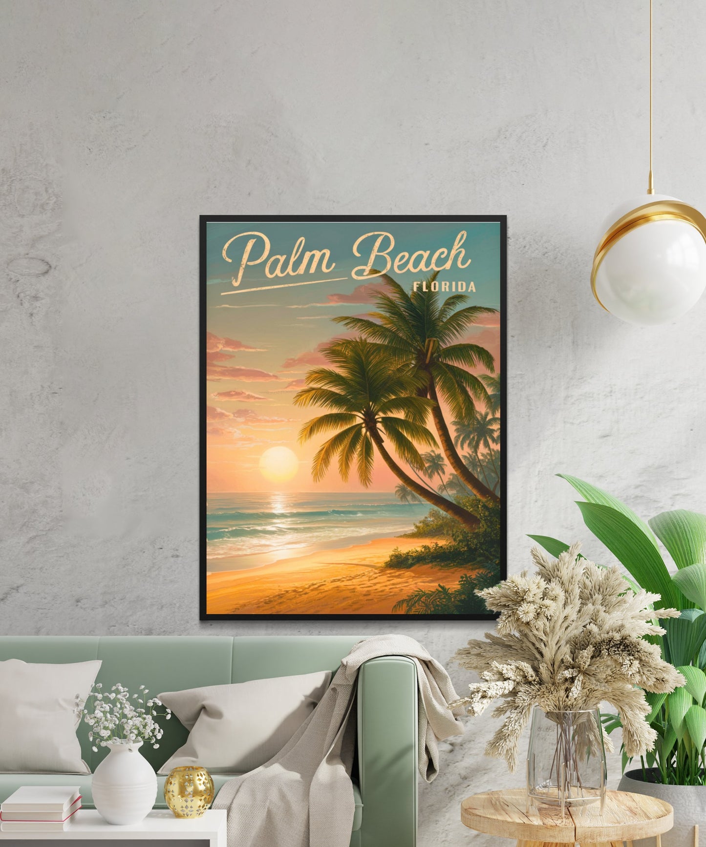 Palm Beach Vintage Travel Poster - Beachfront Beauty