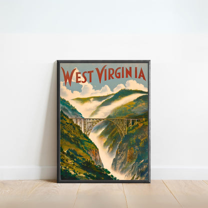 West Virginia Vintage Travel Poster