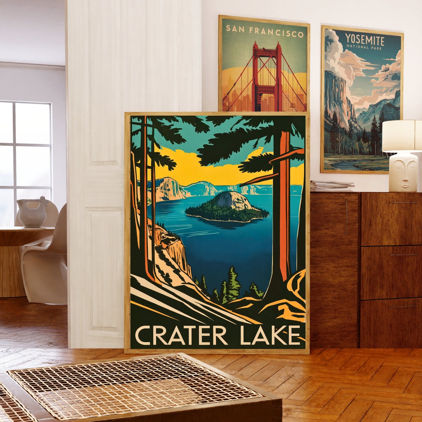 Crater Lake  Vintage Travel Poster