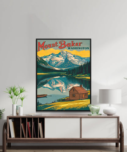 Mount Baker Vintage Travel Poster