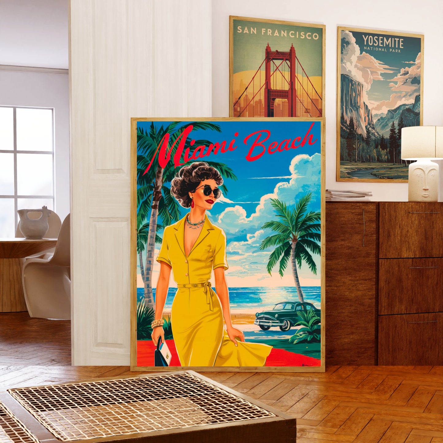 Miami Vintage Travel Poster - Beach Paradise