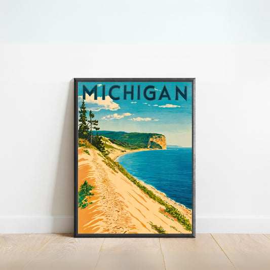 Michigan Vintage Travel Poster