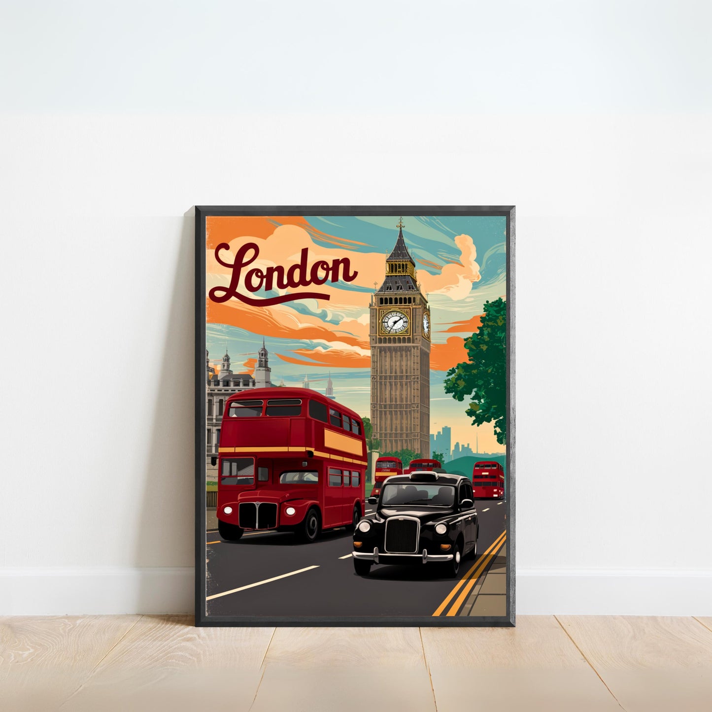 London Vintage Travel Poster - Iconic Cityscape