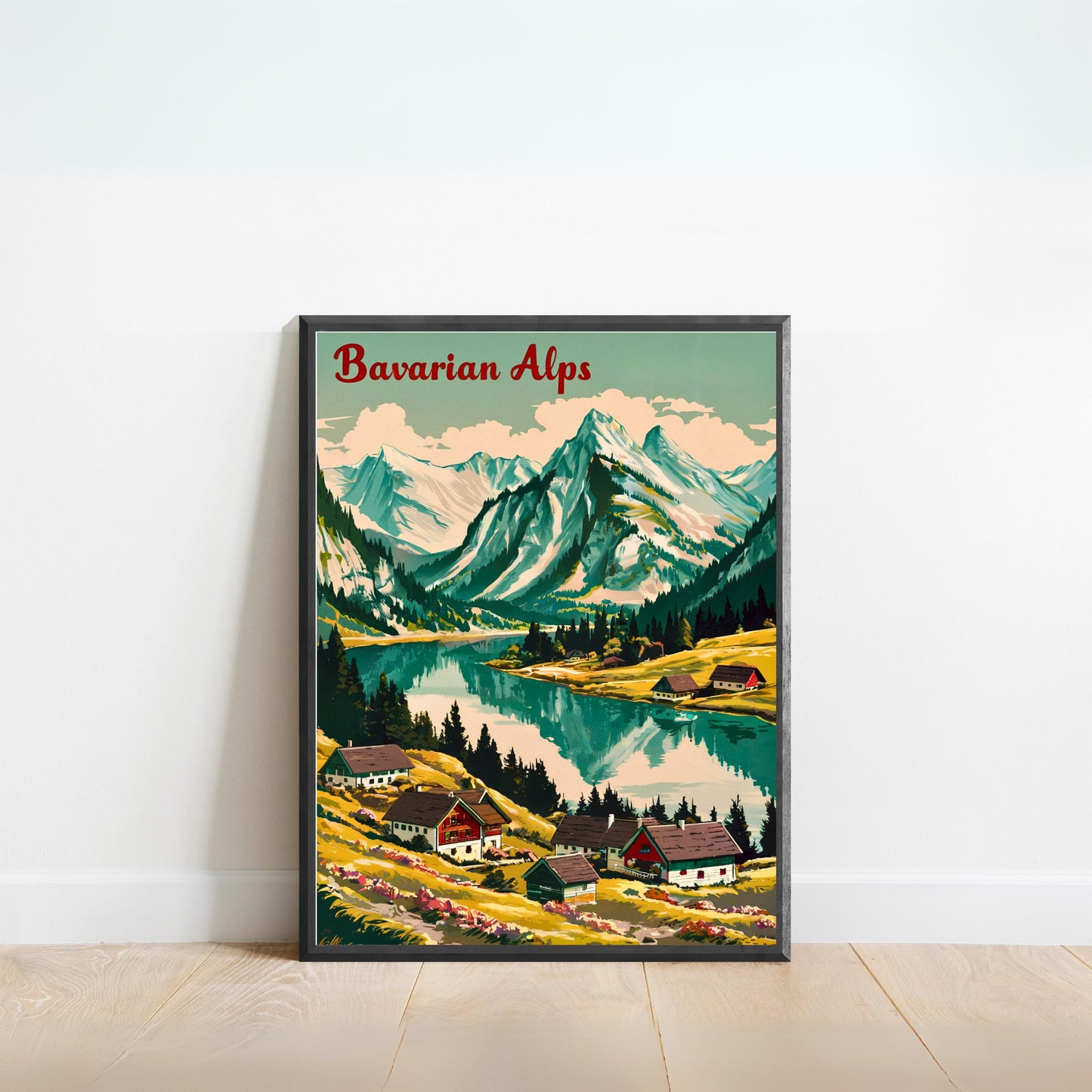 Bavarian Alps Vintage Travel Poster