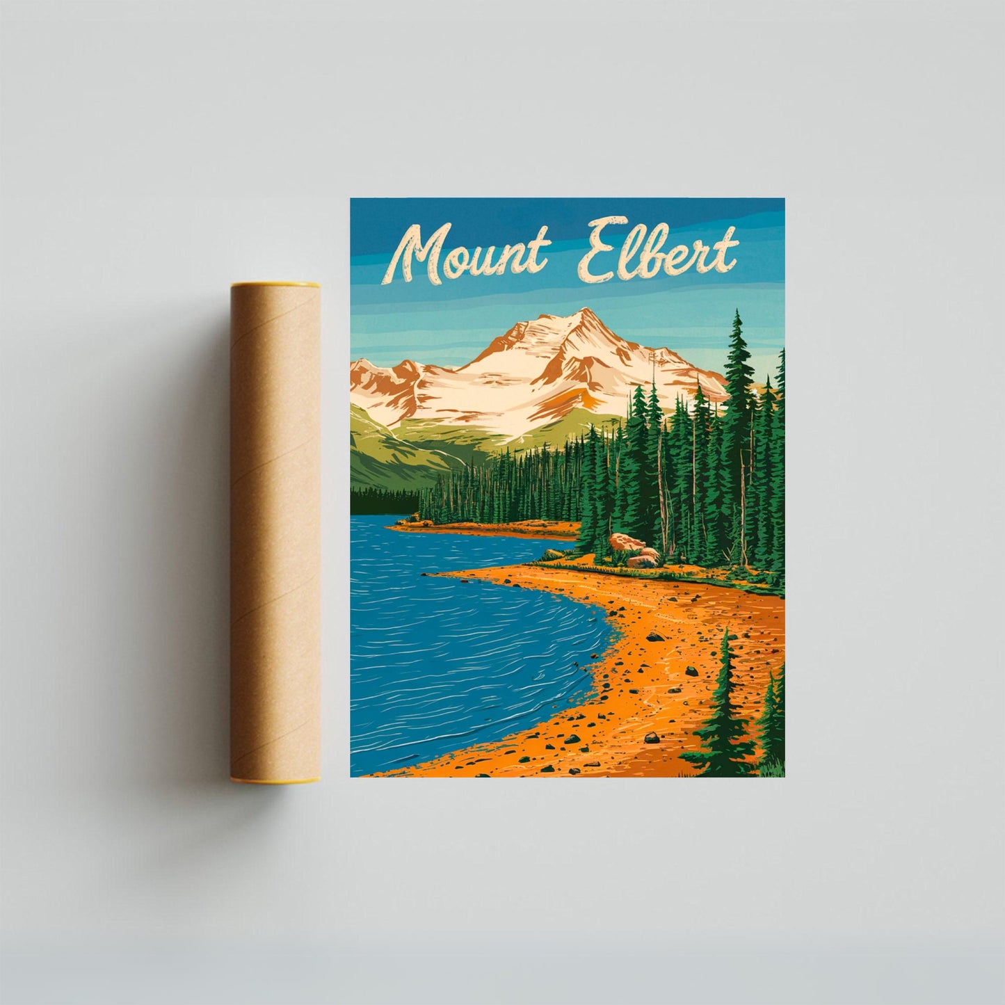 Mount Elbert Vintage Travel Poster  - Beautiful Views