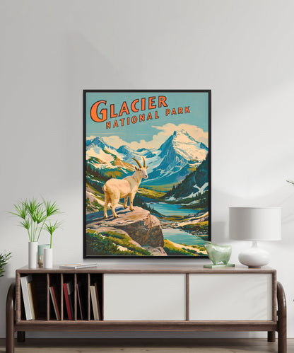 Glacier National Park Vintage Travel Poster