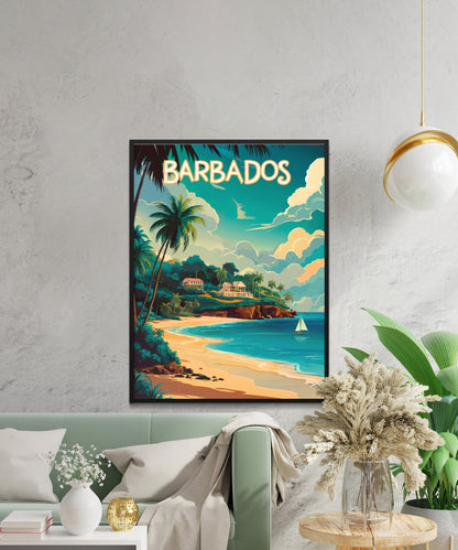 Barbados Vintage Travel Poster