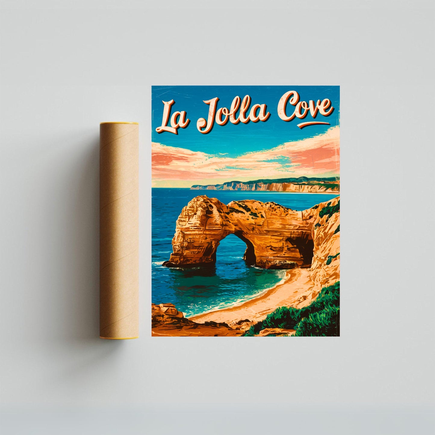 La Jolla Cove  Vintage Travel Poster - Ocean Breeze