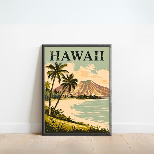 Hawaii Vintage Travel Poster