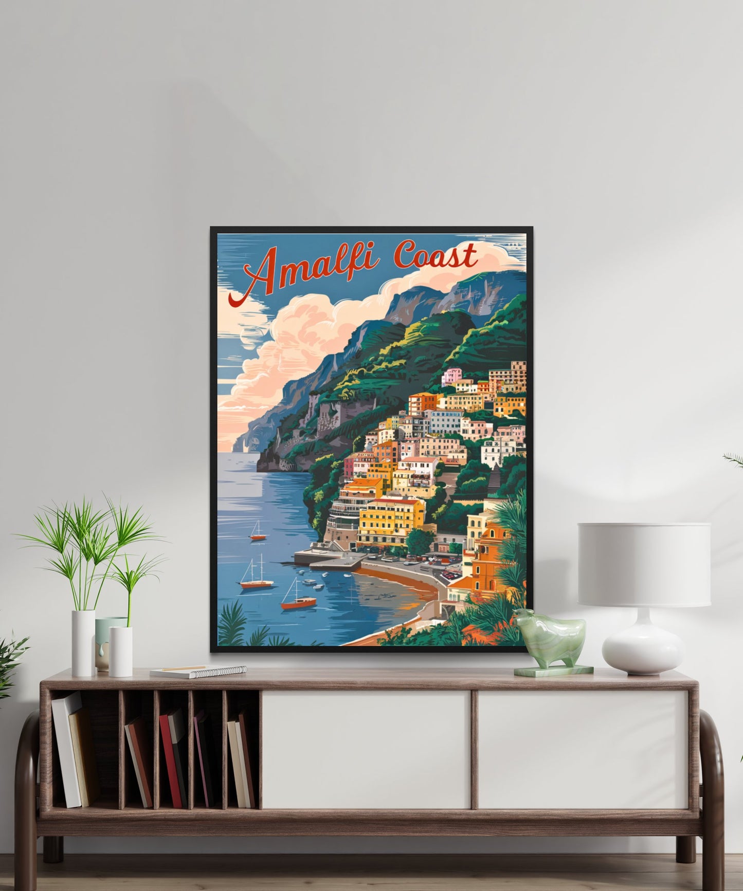 Amalfi Coast Vintage Travel Poster - Scenic Paradise