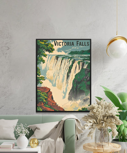 Victoria Falls Vintage Travel Poster