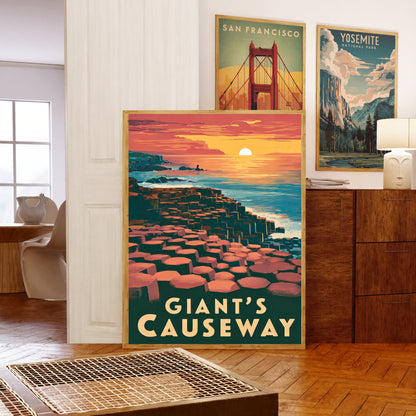 Giant's Causeway Vintage Travel Poster