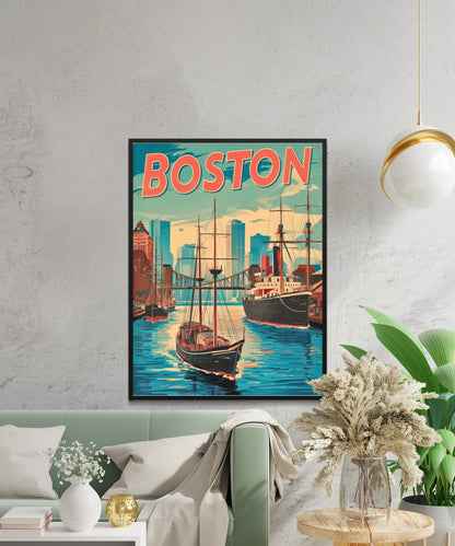 Boston Vintage Travel Poster - Colonial Heritage