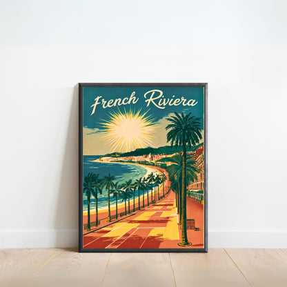 French Riviera Vintage Travel Poster