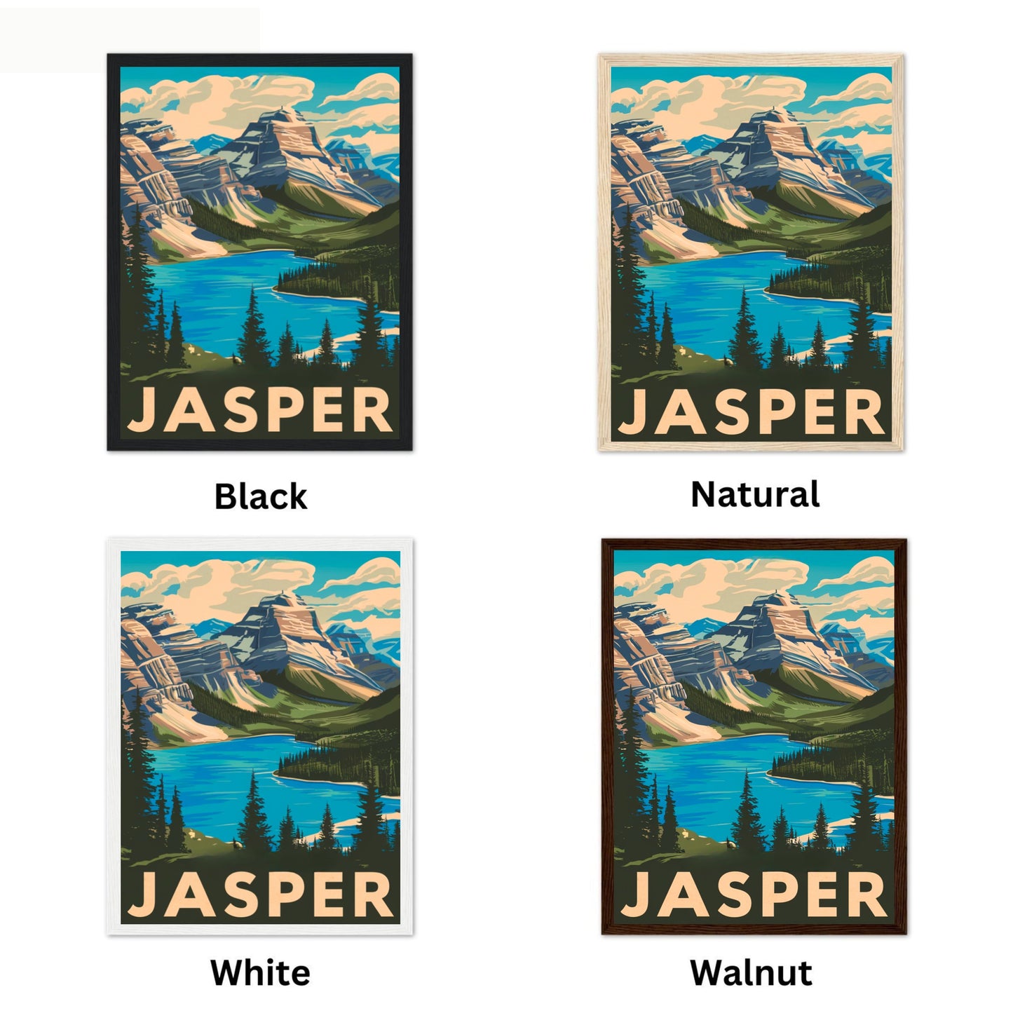 Jasper Vintage Travel Poster - Pristine Lakes