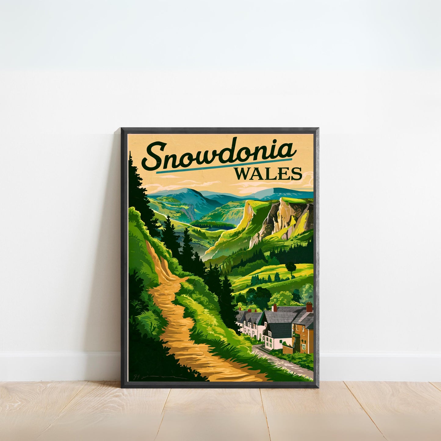 Snowdonia Vintage Travel Poster - Welsh Highland Charm