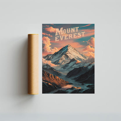 Mount Everest Vintage Travel Poster