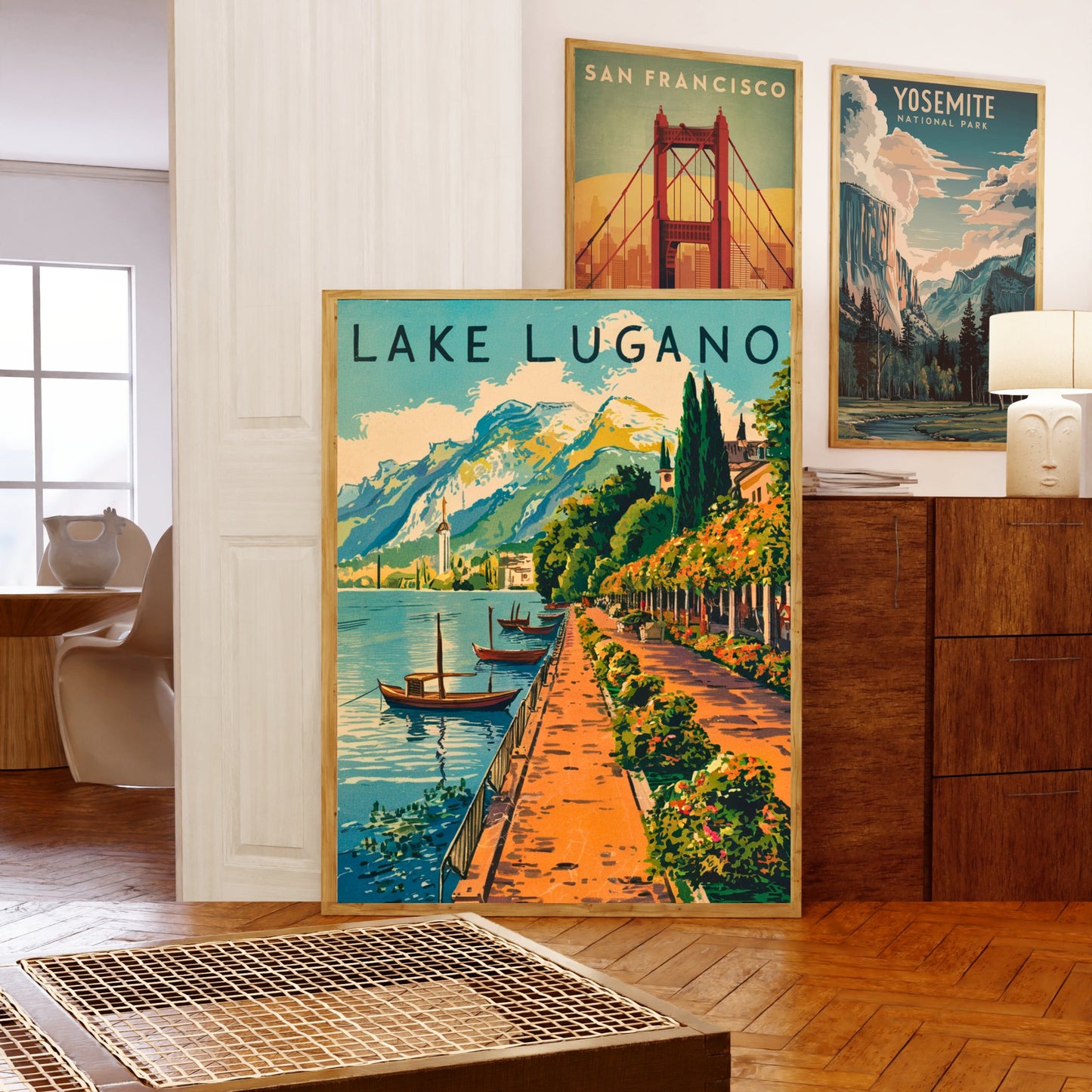 Lake Lugano Vintage Travel Poster