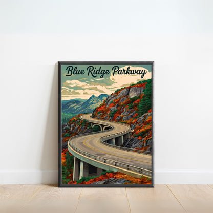 Blue Ridge Parkway Vintage Travel Poster - Timeless Appalachian Beauty