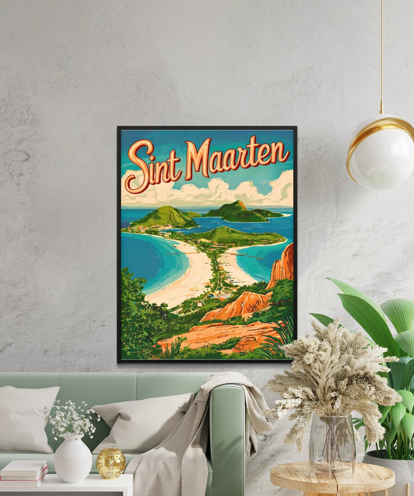 Sint Maarten Vintage Travel Poster