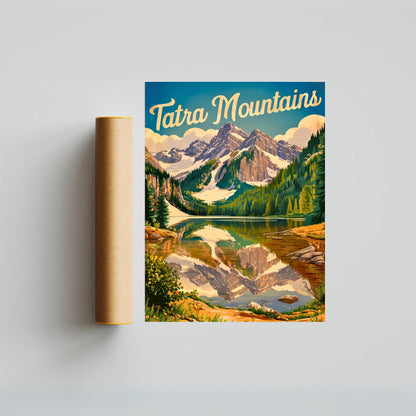 Tatra Mountains Vintage Travel Poster  - Explore Poland and Slovakia's Majestic Ranges