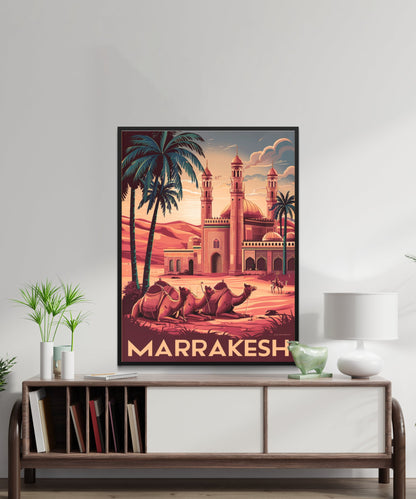 Marrakesh Vintage Travel Poster - Historic Medina