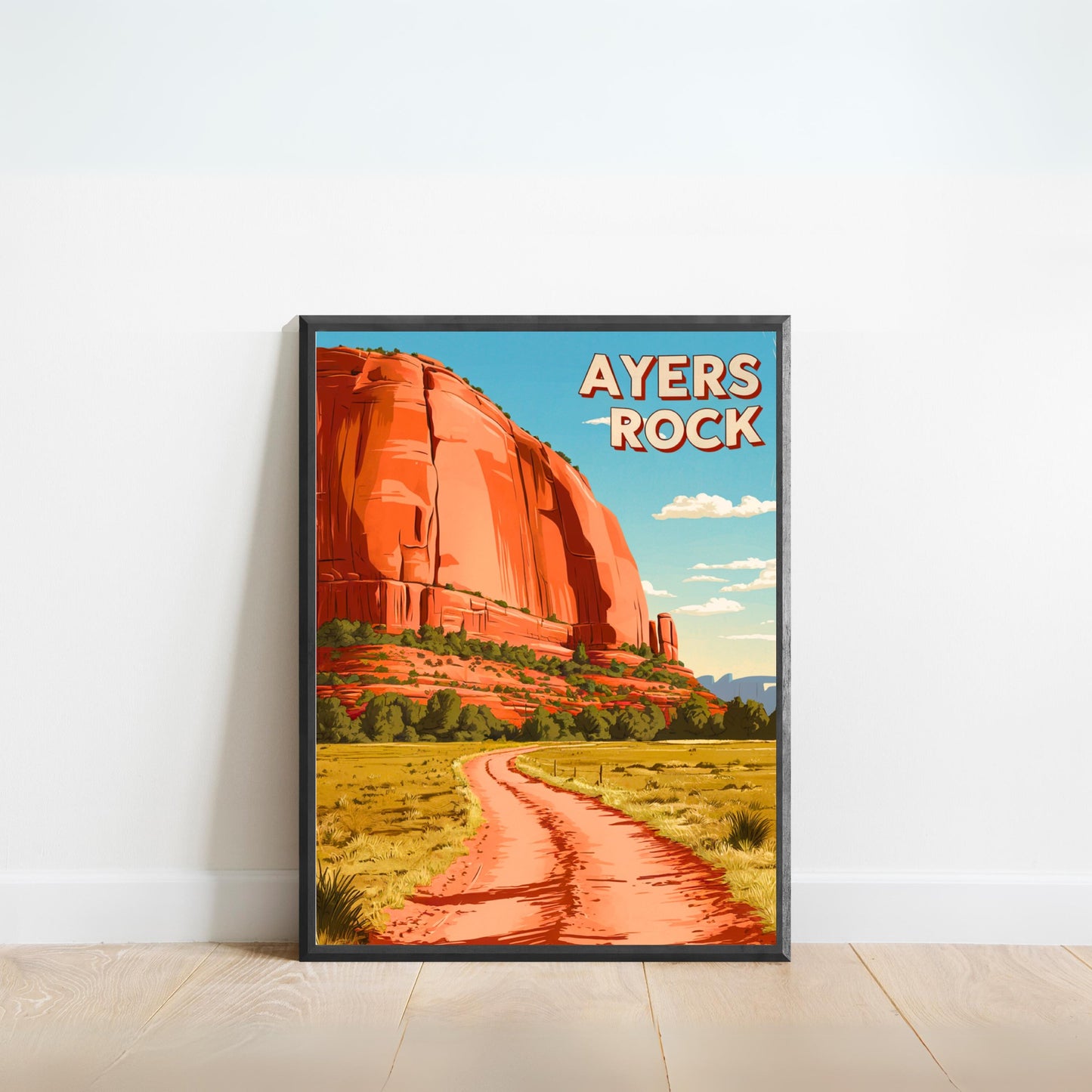 Ayers Rock Vintage Travel Poster