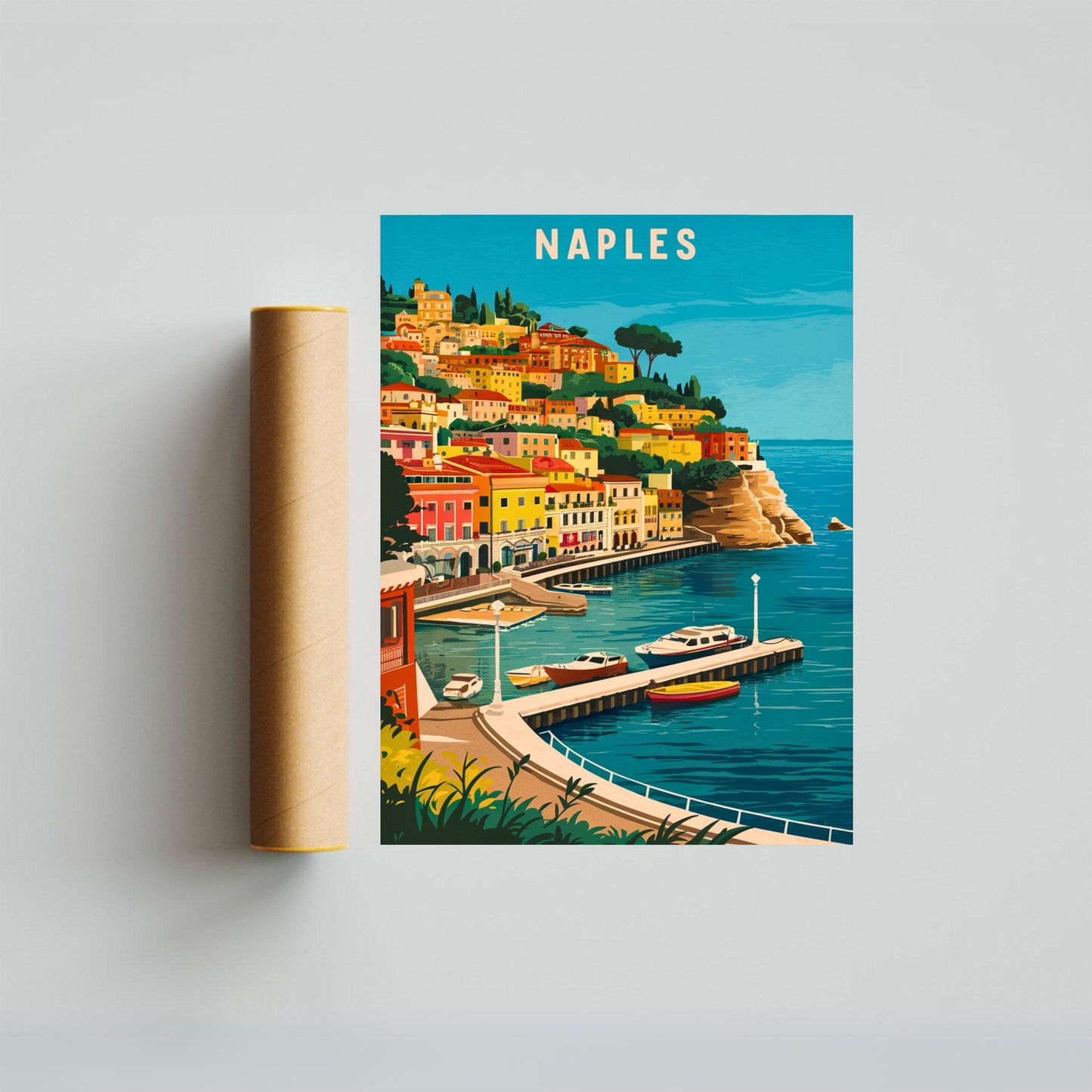 Naples Vintage Travel Poster