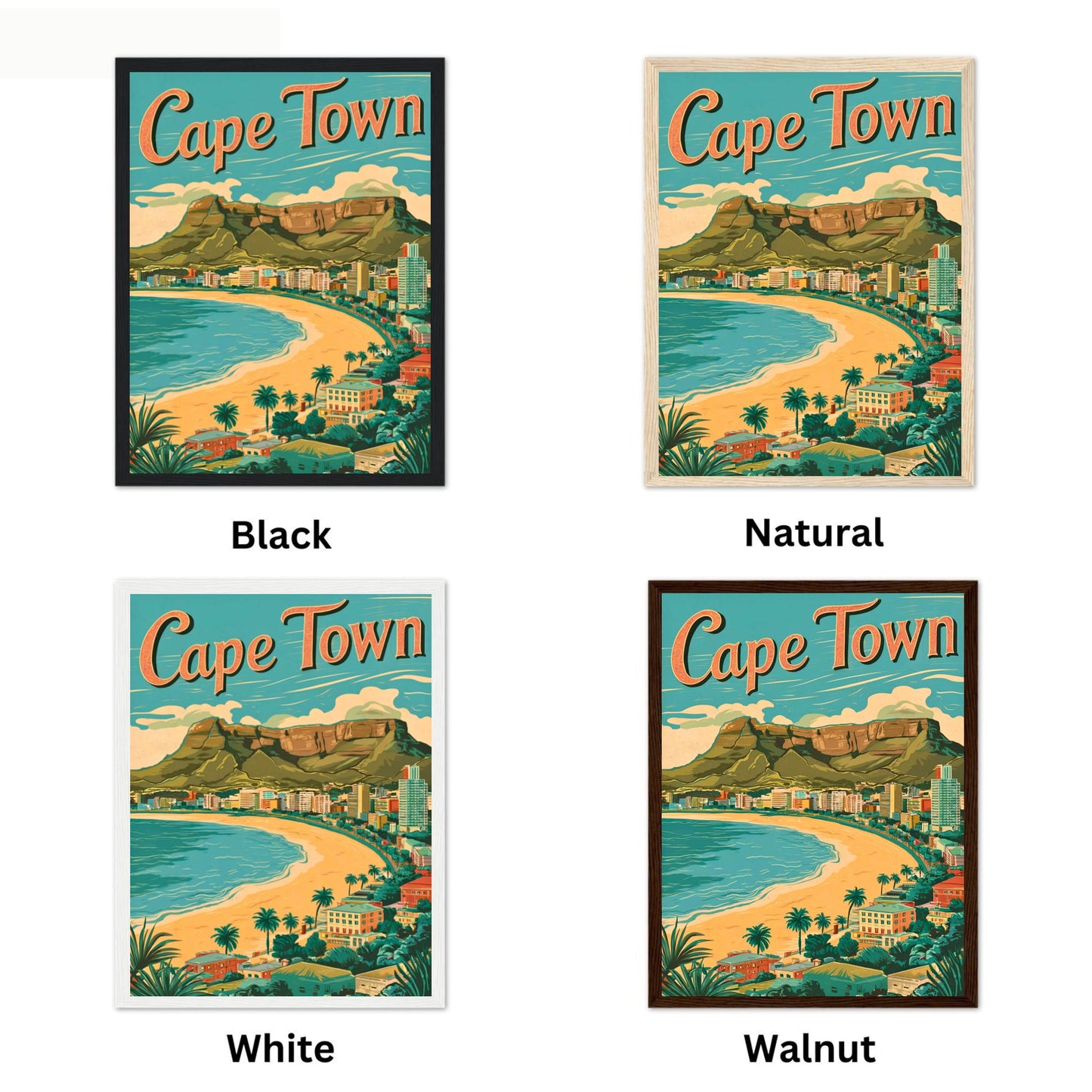 Cape Town Vintage Travel Poster  - South African Splendor