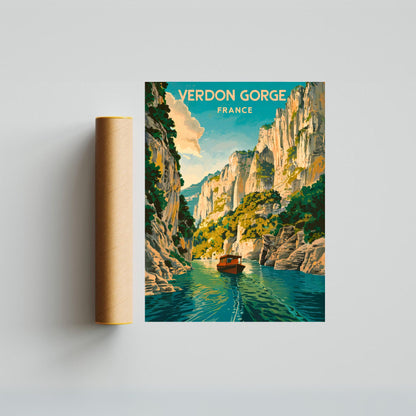 Verdon Gorge Vintage Travel Poster