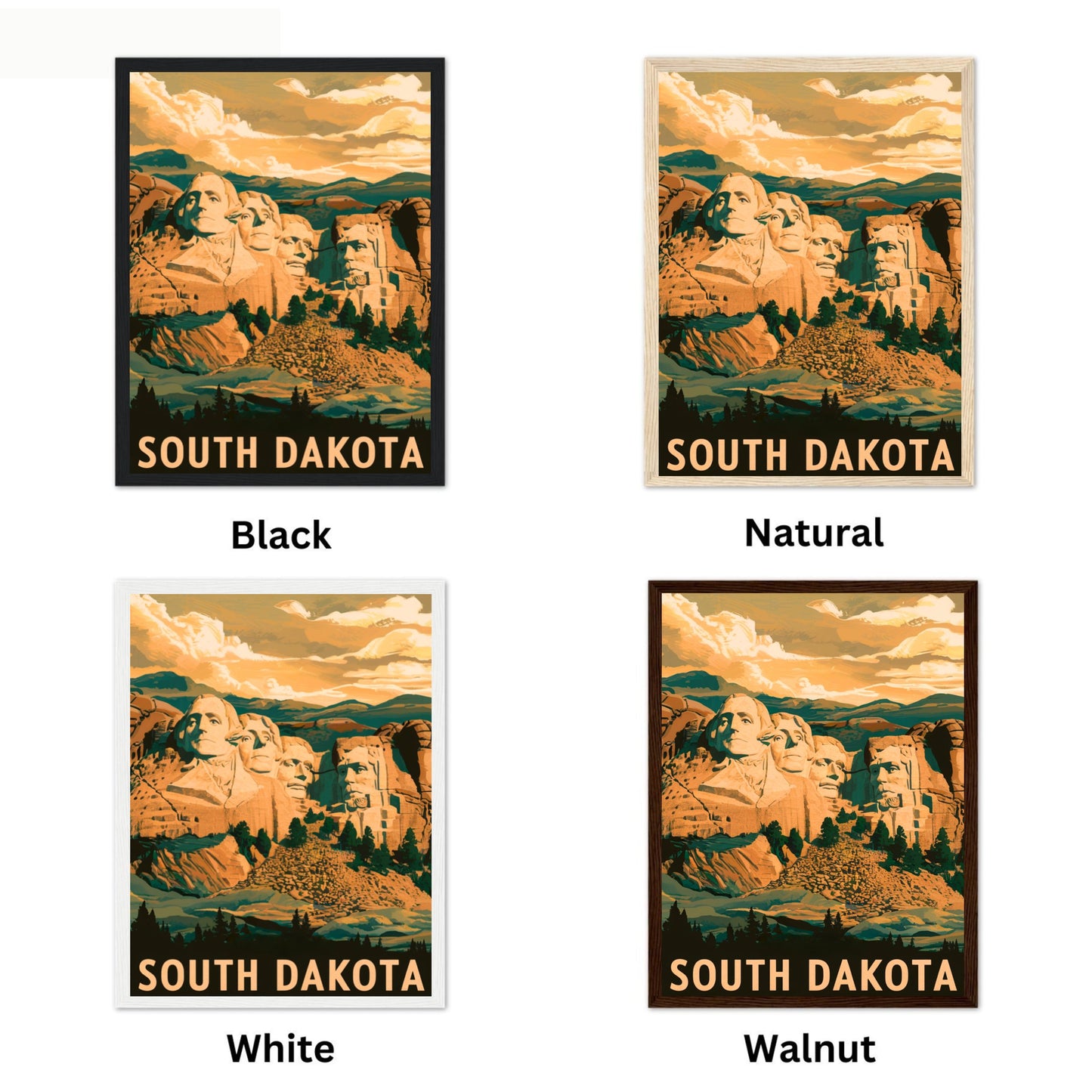 South Dakota Vintage Travel Poster