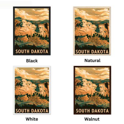 South Dakota Vintage Travel Poster