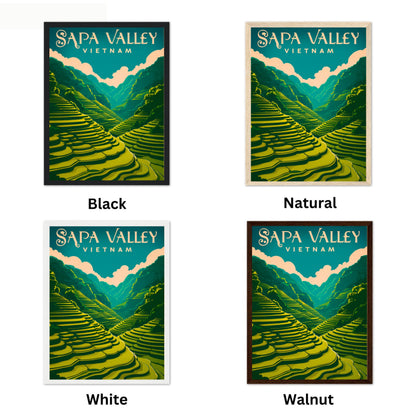 Sapa Valley Vintage Travel Poster