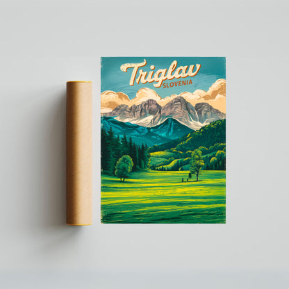 Triglav Vintage Travel Poster - Alpine Peak