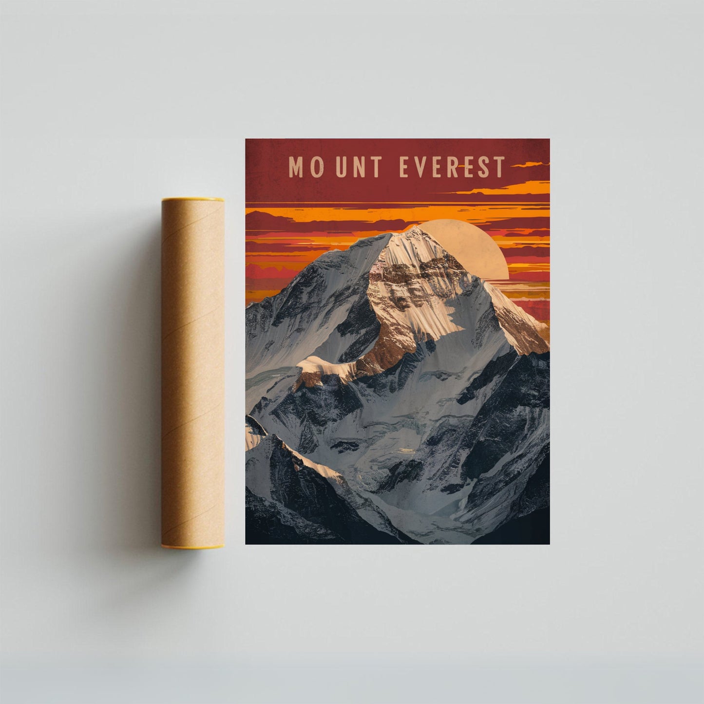 Mount Everest Vintage Travel Poster - Sky-High Beauty