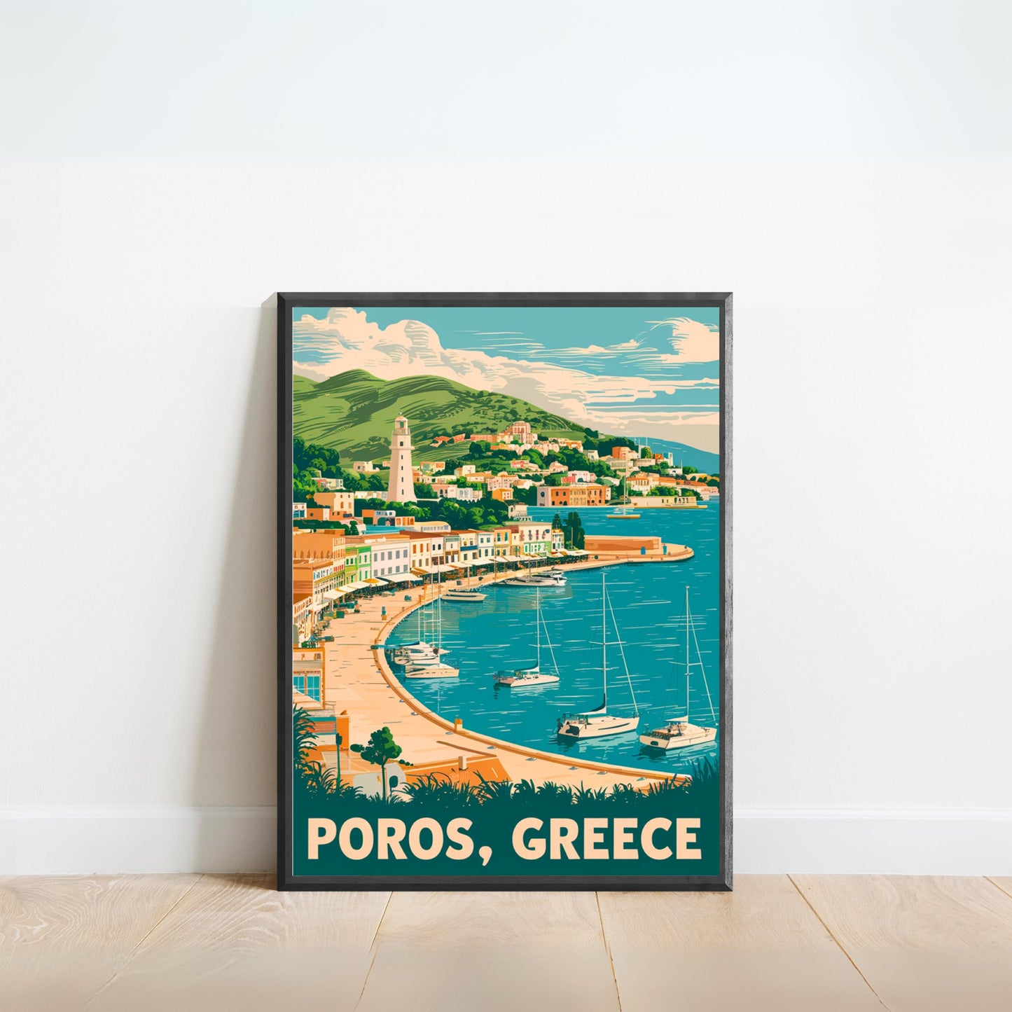 Poros Vintage Travel Poster - Historic Beauty