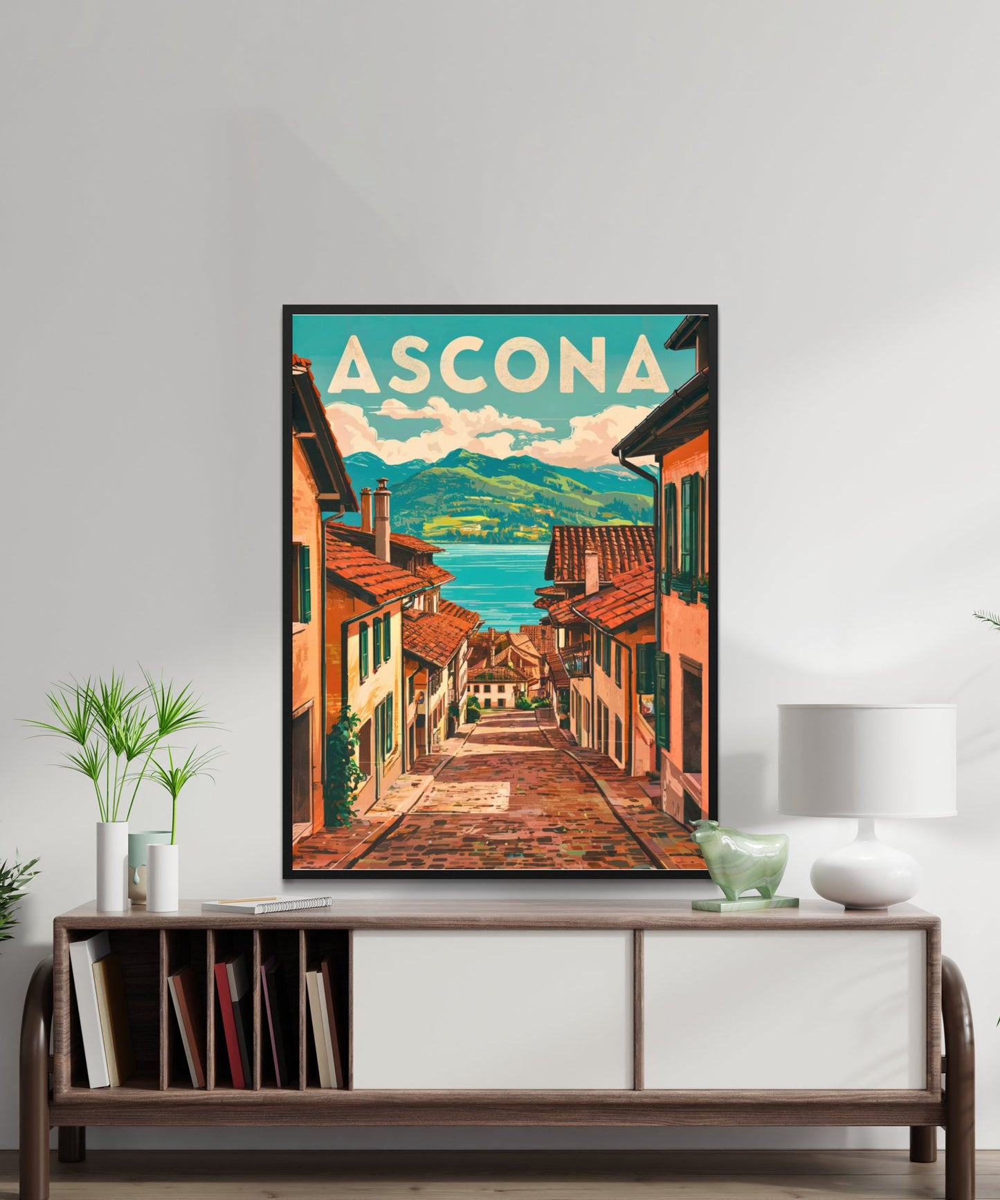 Ascona Vintage Travel Poster - Sun, Serenity, and Scenic Charm