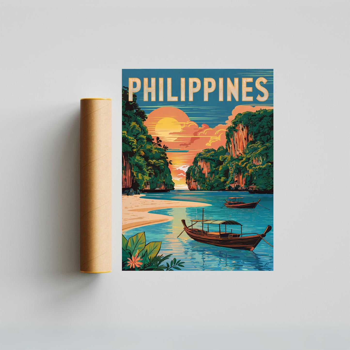 Philippines Vintage Travel Poster - Timeless Tropical Paradise